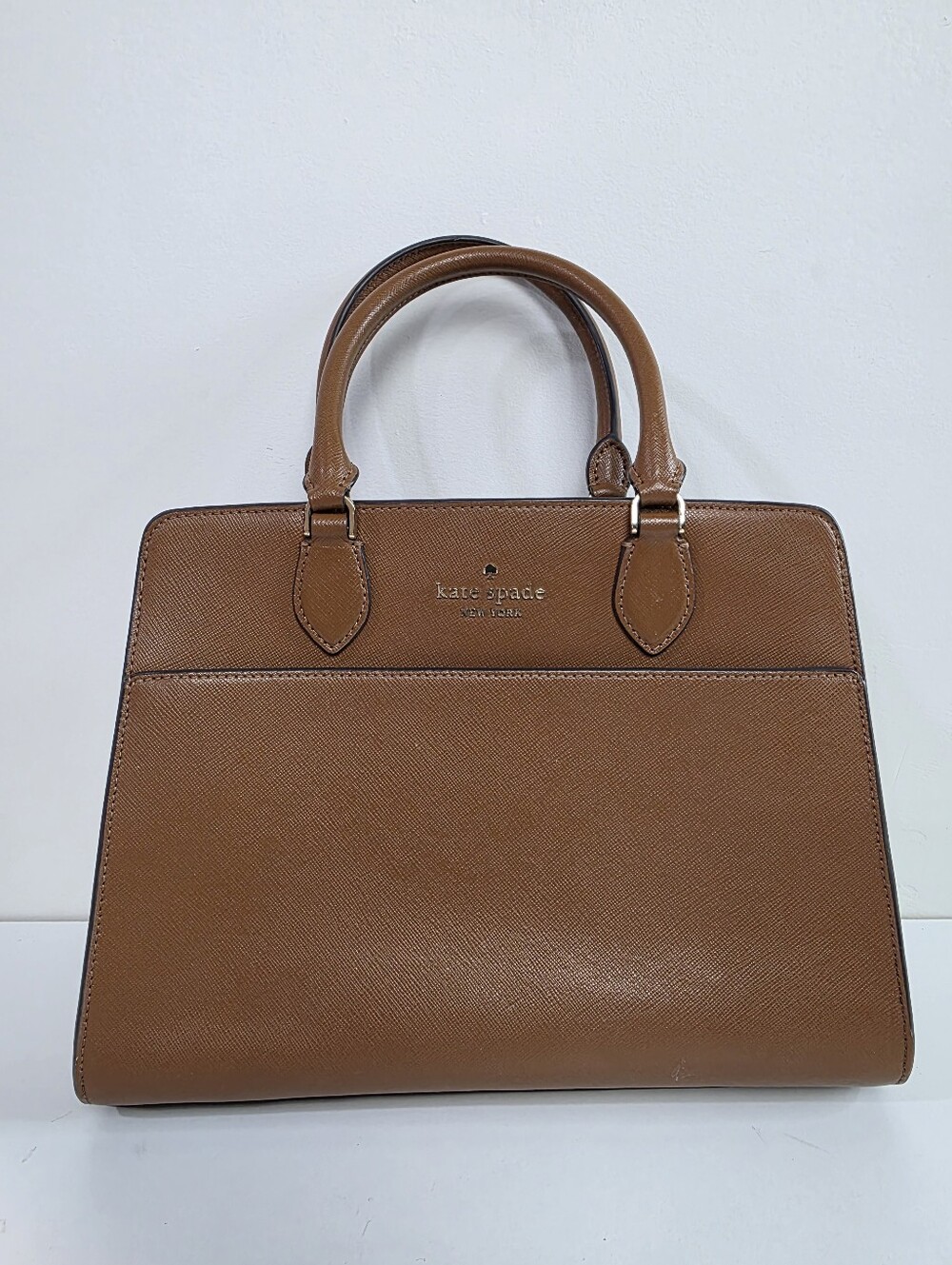 kate spade Madison Medium Satchel Tan Saffiano Leather Bag
